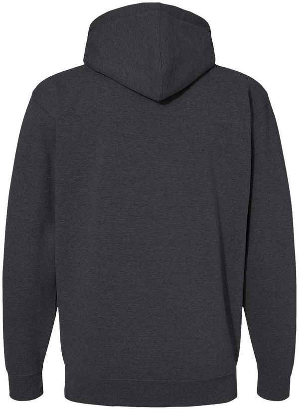 Am image of a Custom Independent Trading Co Heavyweight Full Zip Hooded Sweatshirt in Charcoal Heather!