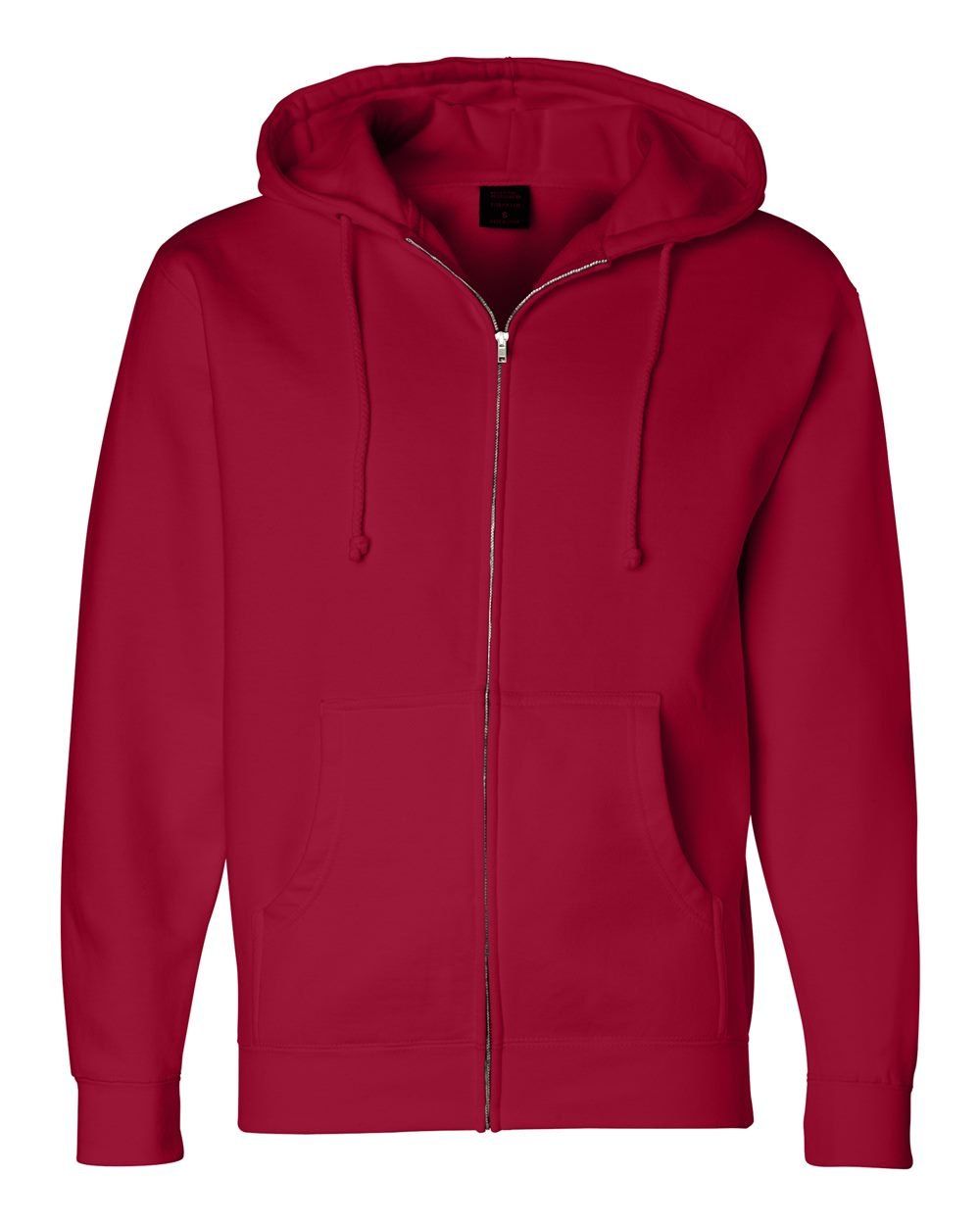 Independent Trading Co Heavyweight Full Zip Hooded Sweatshirt in Red