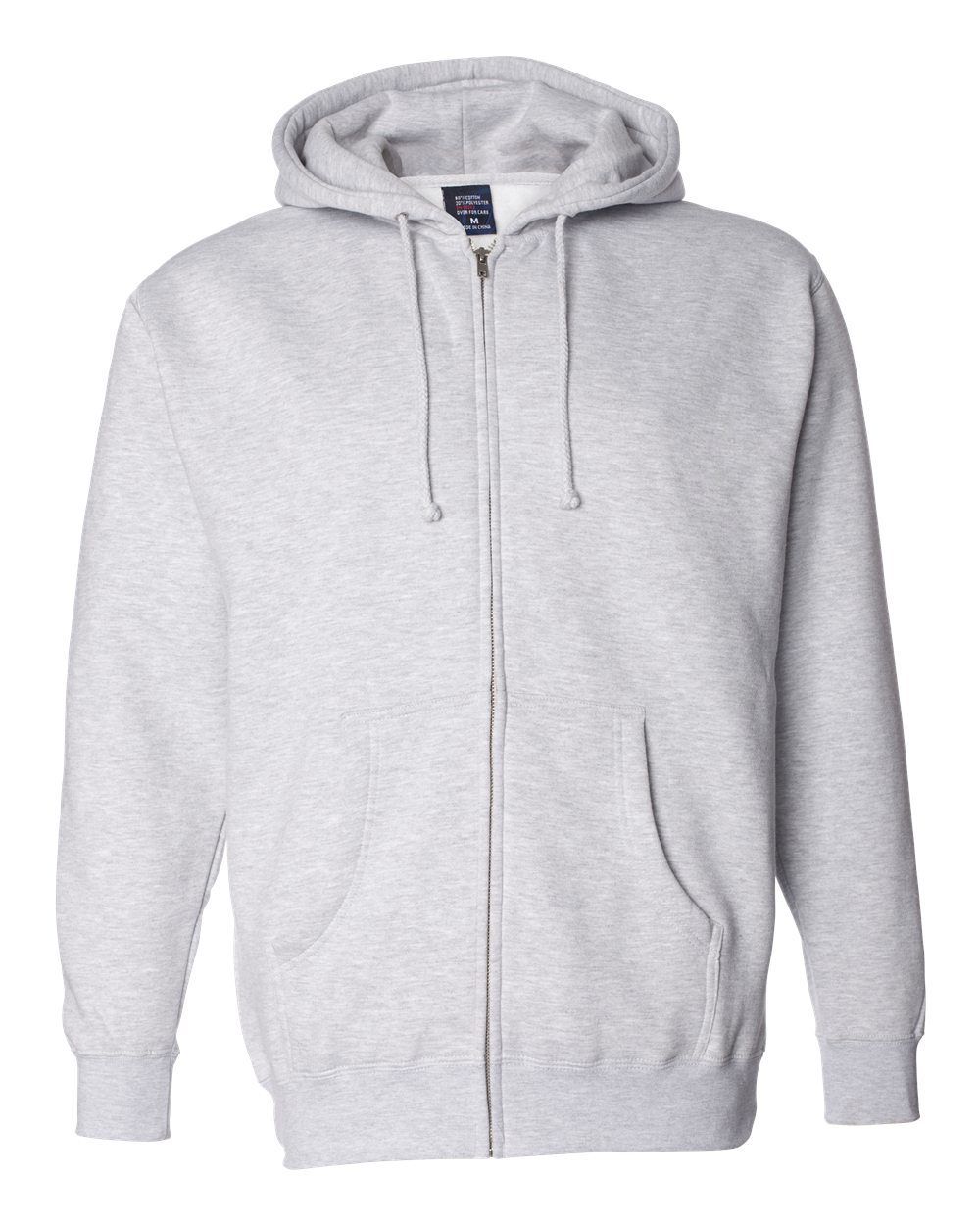 Independent Trading Co Heavyweight Full Zip Hooded Sweatshirt in Grey Heather