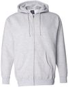 Am image of a Custom Independent Trading Co Heavyweight Full Zip Hooded Sweatshirt in Grey Heather!