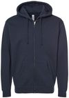 Am image of a Custom Independent Trading Co Heavyweight Full Zip Hooded Sweatshirt in Navy!