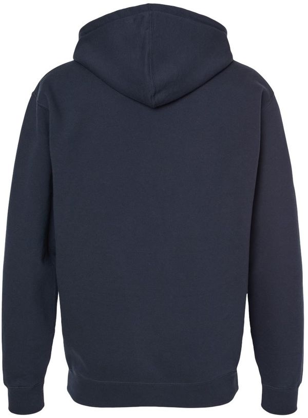 Am image of a Custom Independent Trading Co Heavyweight Full Zip Hooded Sweatshirt in Navy!