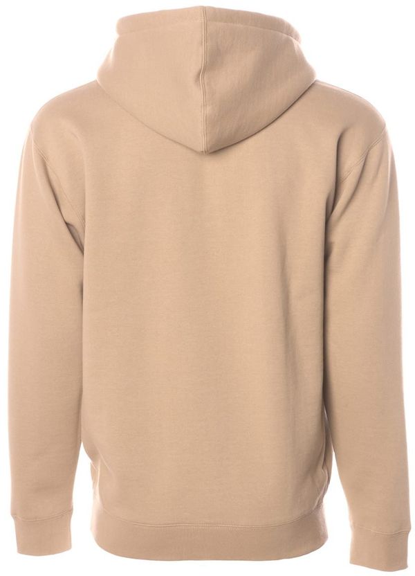 Am image of a Custom Independent Trading Co Heavyweight Full Zip Hooded Sweatshirt in Sandstone!