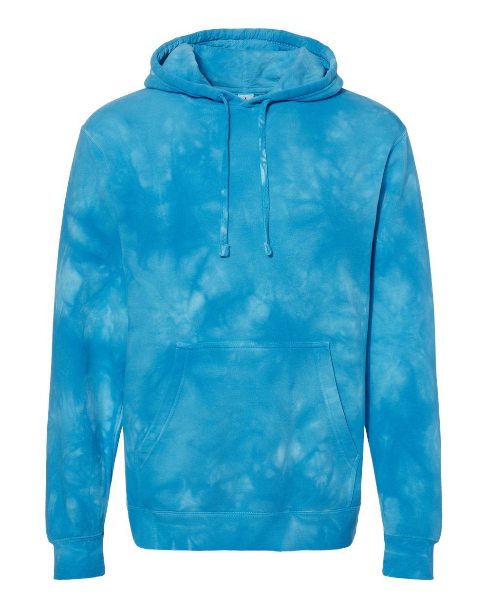 Midweight Tie Dyed Hooded Sweatshirt in Tie Dye Aqua Blue