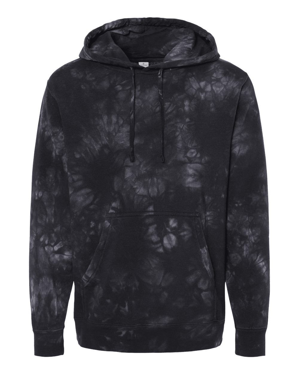 Midweight Tie Dyed Hooded Sweatshirt in Tie Dye Black