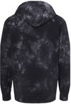 Am image of a Custom Midweight Tie Dyed Hooded Sweatshirt in Tie Dye Black!