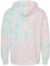 Am image of a Custom Midweight Tie Dyed Hooded Sweatshirt in Tie Dye Cotton Candy!