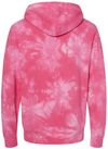 Am image of a Custom Midweight Tie Dyed Hooded Sweatshirt in Tie Dye Pink!