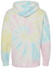 Am image of a Custom Midweight Tie Dyed Hooded Sweatshirt in Tie Dye Sunset Swirl!
