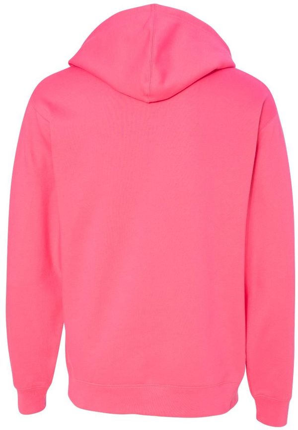 Am image of a Custom INDEPENDENT ADULT MIDWEIGHT HOODED SWEATSHIRT in Neon Pink!