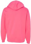 Am image of a Custom INDEPENDENT ADULT MIDWEIGHT HOODED SWEATSHIRT in Neon Pink!
