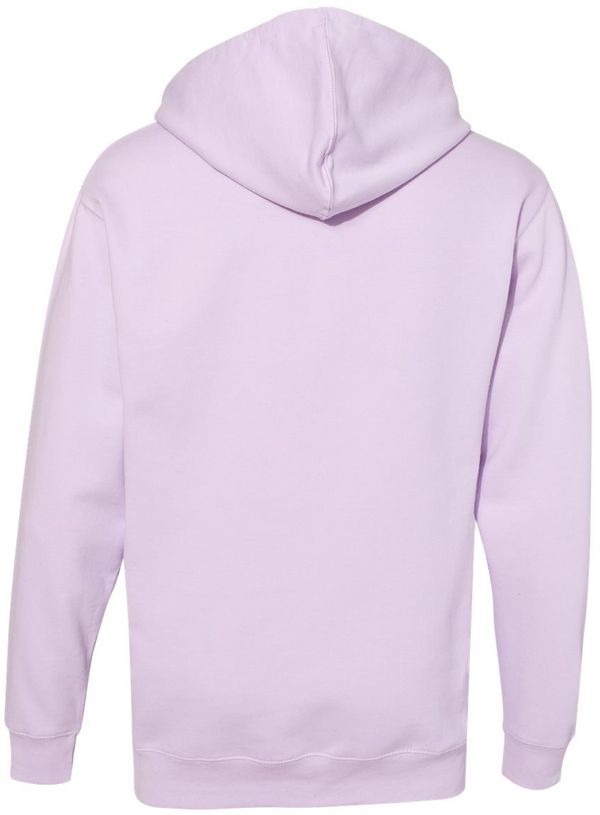 Am image of a Custom INDEPENDENT ADULT MIDWEIGHT HOODED SWEATSHIRT in Lavender!