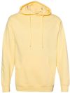 Am image of a Custom INDEPENDENT ADULT MIDWEIGHT HOODED SWEATSHIRT in Light Yellow!