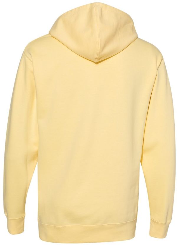 Am image of a Custom INDEPENDENT ADULT MIDWEIGHT HOODED SWEATSHIRT in Light Yellow!