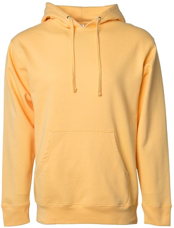 Am image of a Custom INDEPENDENT ADULT MIDWEIGHT HOODED SWEATSHIRT in Peach!