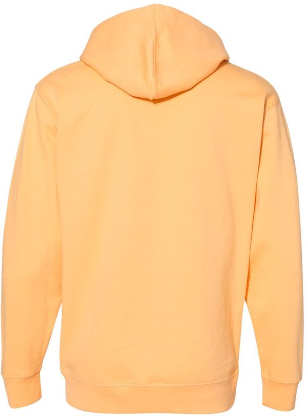 Am image of a Custom INDEPENDENT ADULT MIDWEIGHT HOODED SWEATSHIRT in Peach!