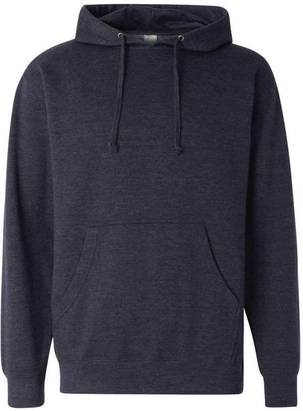 Am image of a Custom INDEPENDENT ADULT MIDWEIGHT HOODED SWEATSHIRT in Classic Navy Heather!
