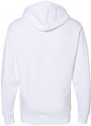 Am image of a Custom INDEPENDENT ADULT MIDWEIGHT HOODED SWEATSHIRT in White!