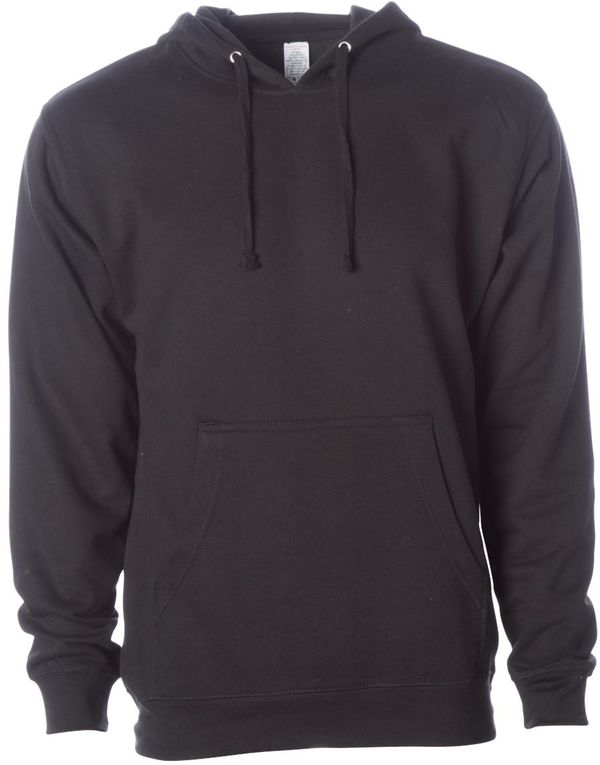 Am image of a Custom INDEPENDENT ADULT MIDWEIGHT HOODED SWEATSHIRT in Black!