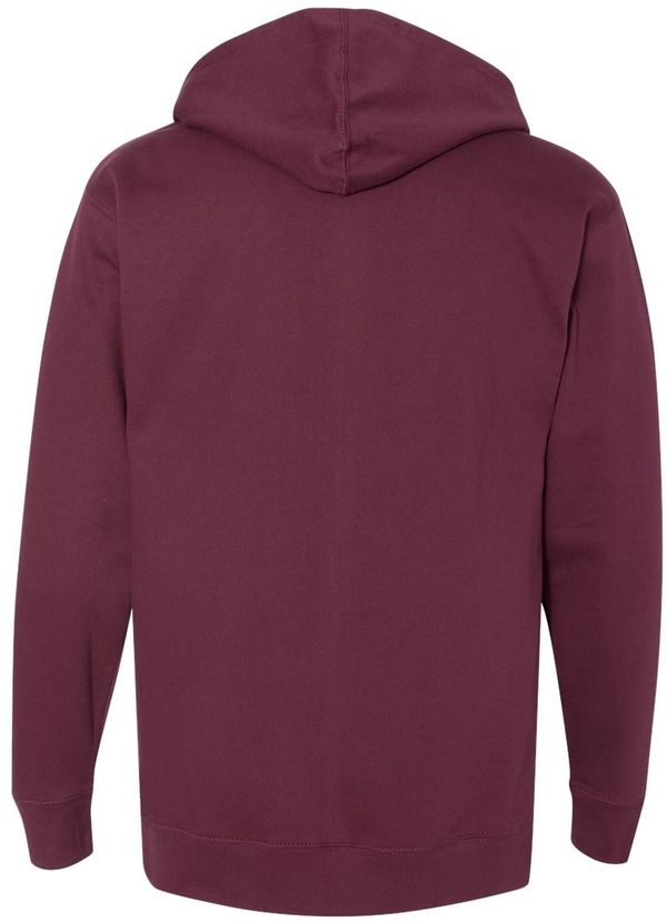 Am image of a Custom INDEPENDENT ADULT MIDWEIGHT HOODED SWEATSHIRT in Maroon!