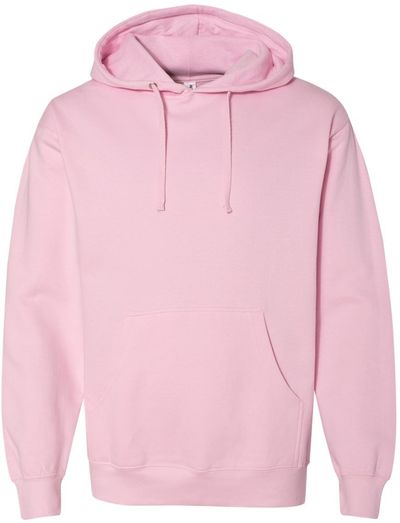 Am image of a Custom INDEPENDENT ADULT MIDWEIGHT HOODED SWEATSHIRT in Light Pink!
