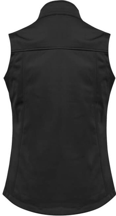 Am image of a Custom Biz Collection Ladies Soft Shell Vest in Black!