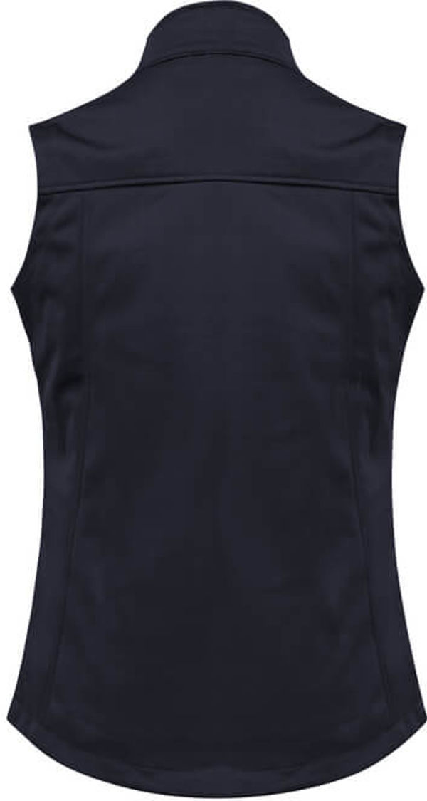 Am image of a Custom Biz Collection Ladies Soft Shell Vest in Navy!