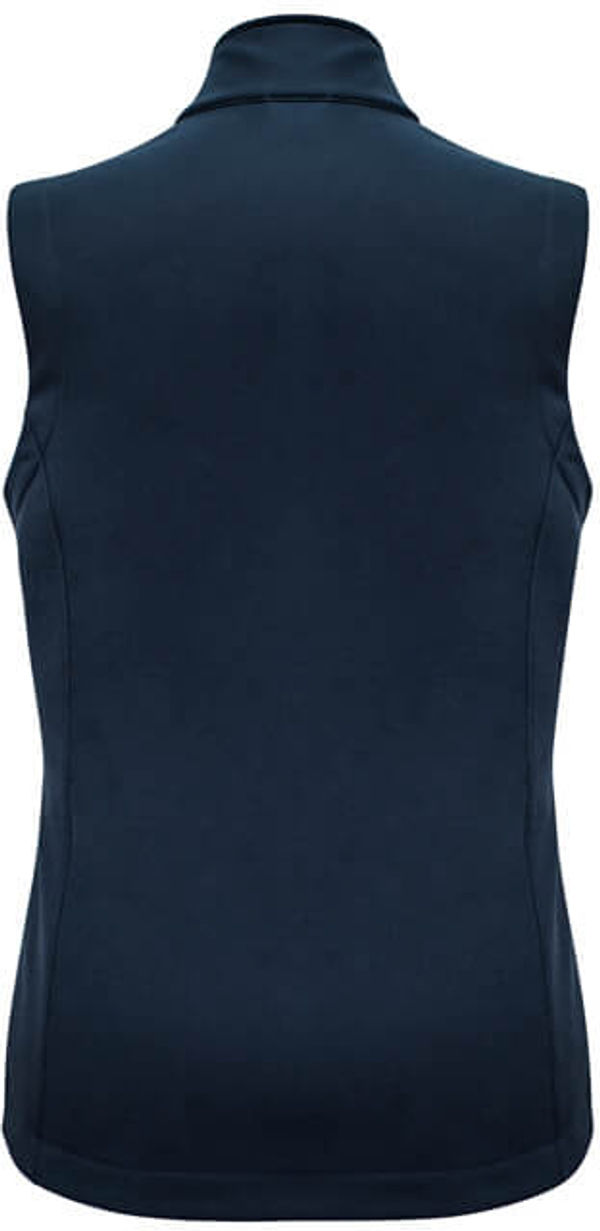 Am image of a Custom Biz Collection Ladies Apex Vest in Navy!