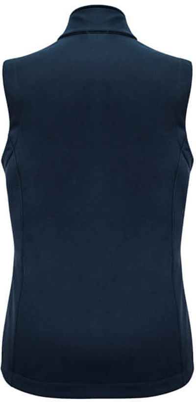 Am image of a Custom Biz Collection Ladies Apex Vest in Navy!