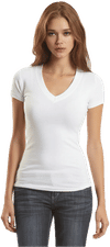 An image of a Custom Jerico Bamboo Stretch Deep V Neck in White!