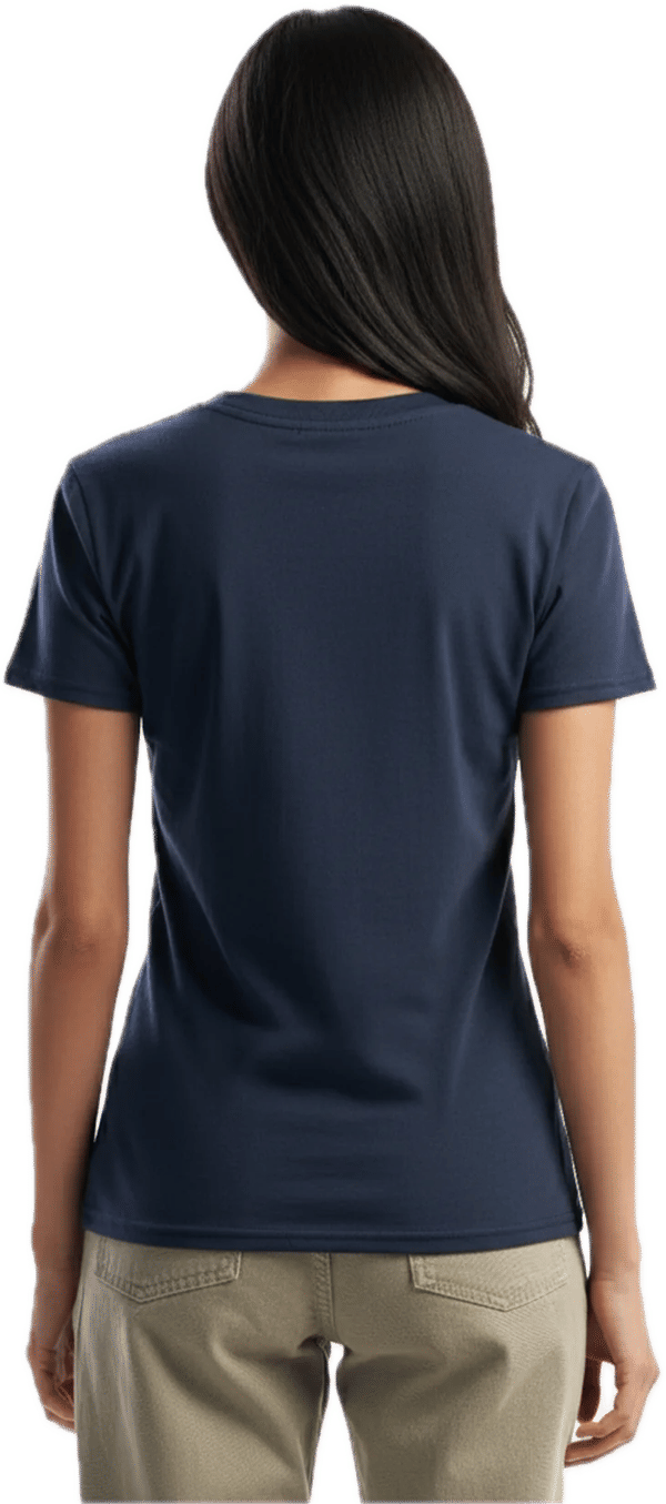 An image of a Custom Jerico Ladies Essential Cotton T Shirt in Midnight Blue!