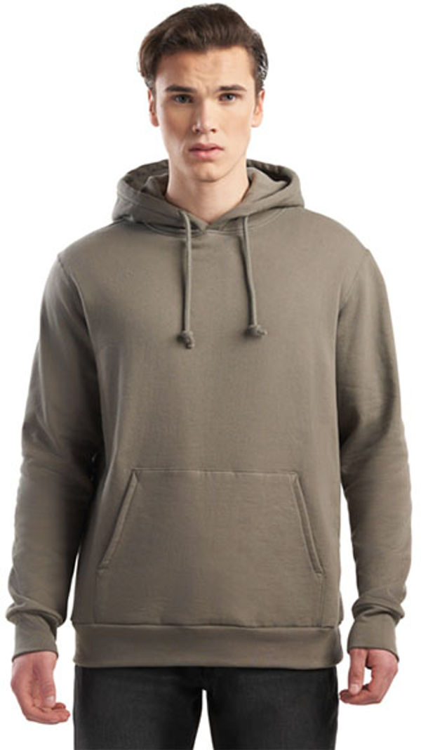 Am image of a Custom Jerico Organic Cotton Hooded Sweatshirt in Grey Sage!