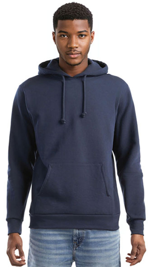 Am image of a Custom Jerico Organic Cotton Hooded Sweatshirt in Navy!