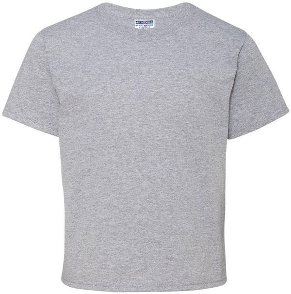 Am image of a Custom JERZEES DriPower Youth Fifty Fifty T Shirt in Athletic Heather!