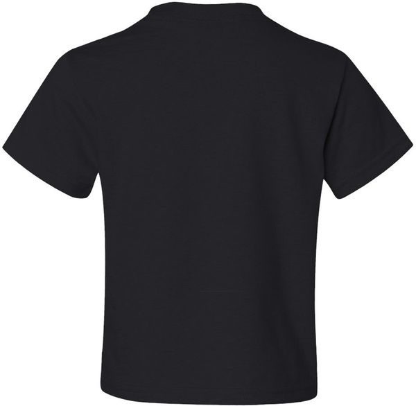 Am image of a Custom JERZEES DriPower Youth Fifty Fifty T Shirt in Black!