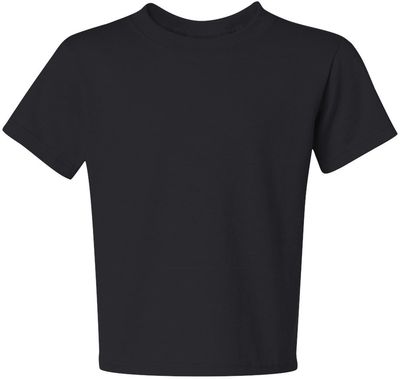 Am image of a Custom JERZEES DriPower Youth Fifty Fifty T Shirt in Black!