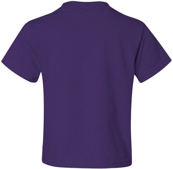 Am image of a Custom JERZEES DriPower Youth Fifty Fifty T Shirt in Deep Purple!