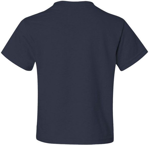 Am image of a Custom JERZEES DriPower Youth Fifty Fifty T Shirt in J. Navy!