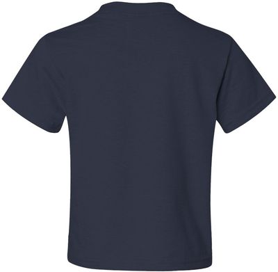 Am image of a Custom JERZEES DriPower Youth Fifty Fifty T Shirt in J. Navy!