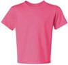 Am image of a Custom JERZEES DriPower Youth Fifty Fifty T Shirt in Neon Pink!