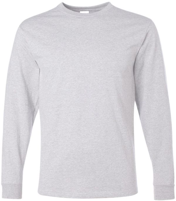 Am image of a Custom Jerzees DriPower Long Sleeve Fifty Fifty TShirt in Ash!