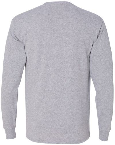 Am image of a Custom Jerzees DriPower Long Sleeve Fifty Fifty TShirt in Athletic Heather!