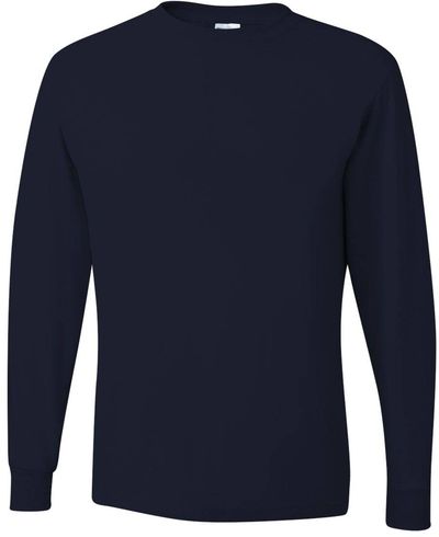 Am image of a Custom Jerzees DriPower Long Sleeve Fifty Fifty TShirt in Black!