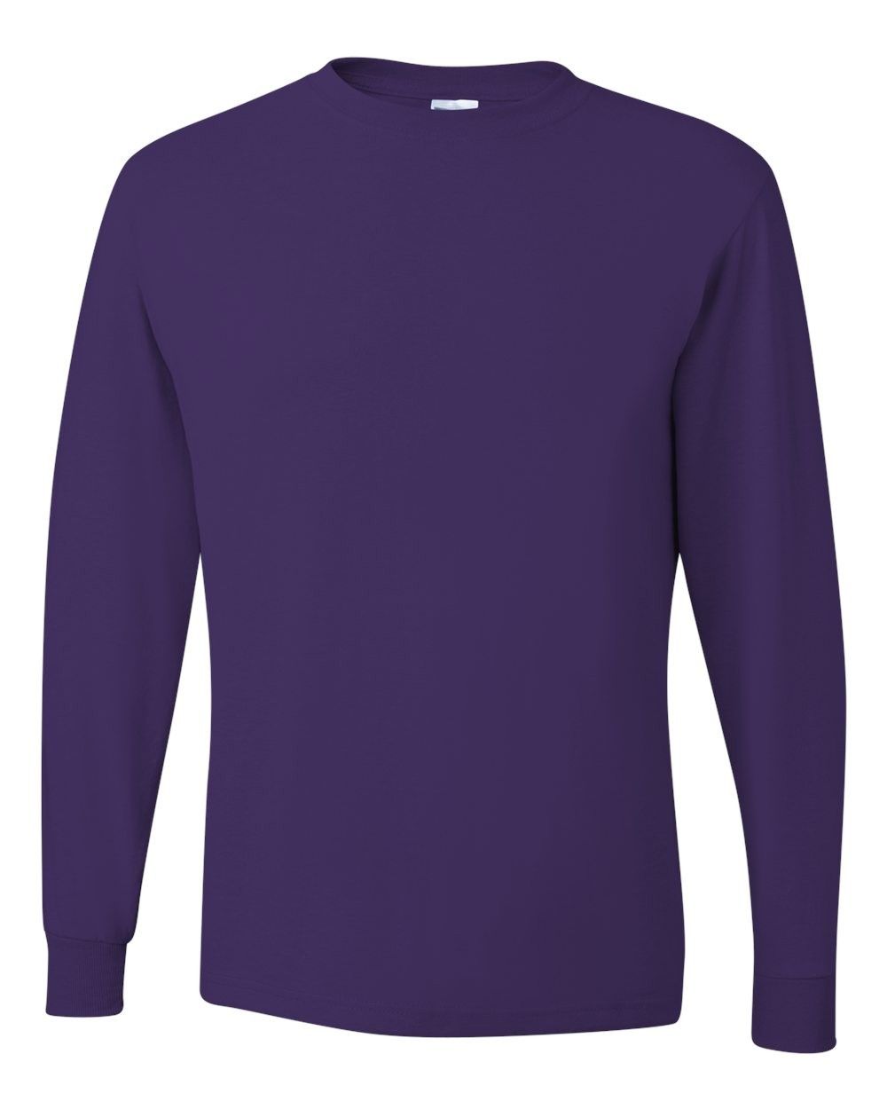 Jerzees DriPower Long Sleeve Fifty Fifty TShirt in Deep Purple