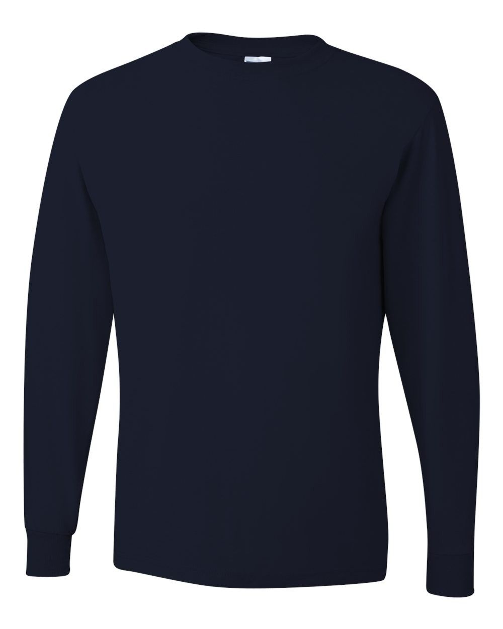 Jerzees DriPower Long Sleeve Fifty Fifty TShirt in J. Navy