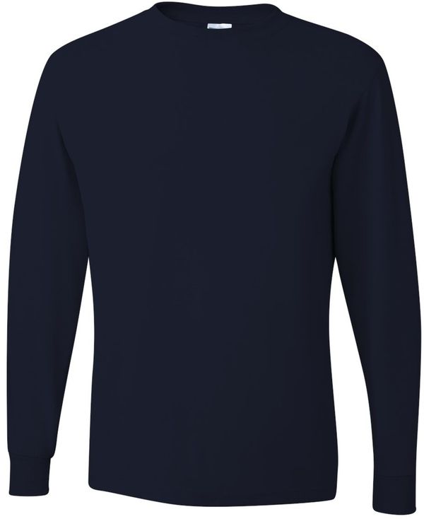 Am image of a Custom Jerzees DriPower Long Sleeve Fifty Fifty TShirt in J. Navy!