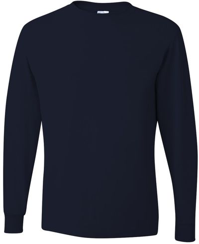 Am image of a Custom Jerzees DriPower Long Sleeve Fifty Fifty TShirt in J. Navy!