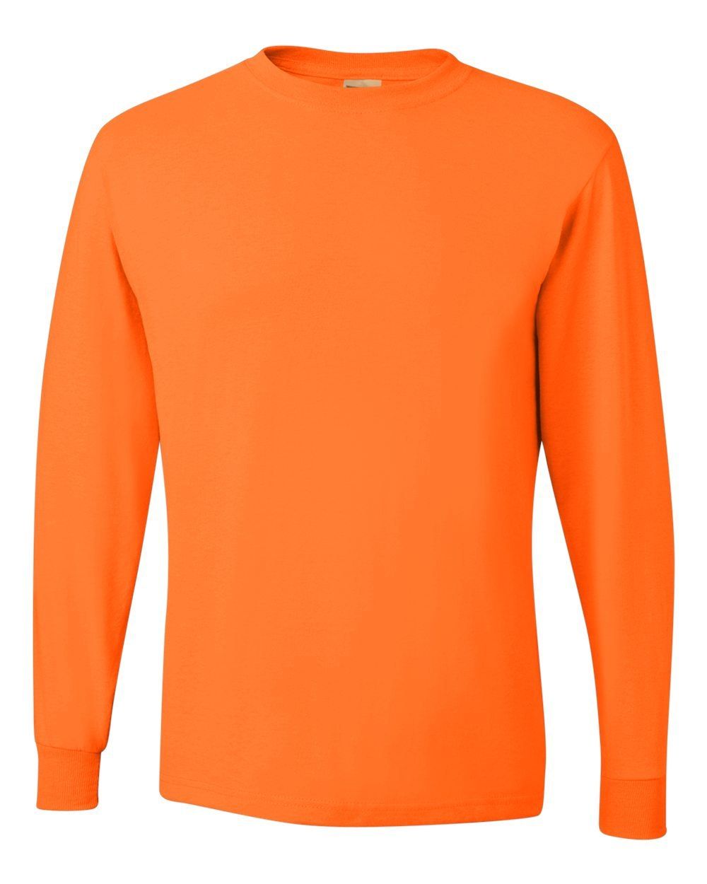 Jerzees DriPower Long Sleeve Fifty Fifty TShirt in Safety Orange