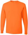 Am image of a Custom Jerzees DriPower Long Sleeve Fifty Fifty TShirt in Safety Orange!