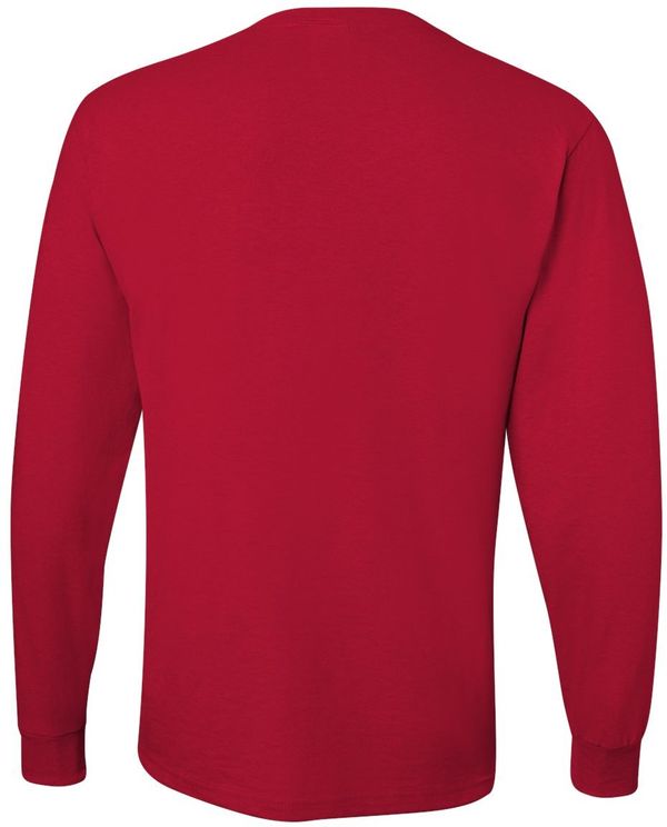 Am image of a Custom Jerzees DriPower Long Sleeve Fifty Fifty TShirt in True Red!
